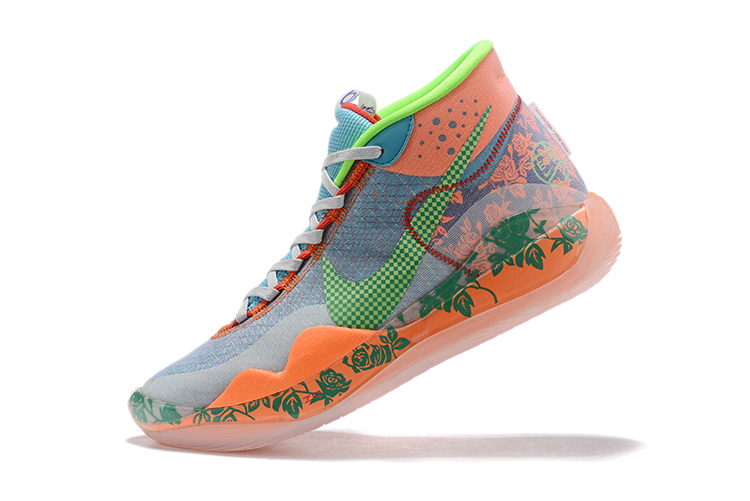 Real Nike KD 12 Shoes Blue Orange Green - Click Image to Close